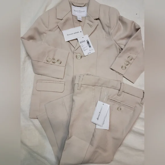NWT Gymboree Special Occasion Tan Suit Sz 18-24m - Picture 1 of 8